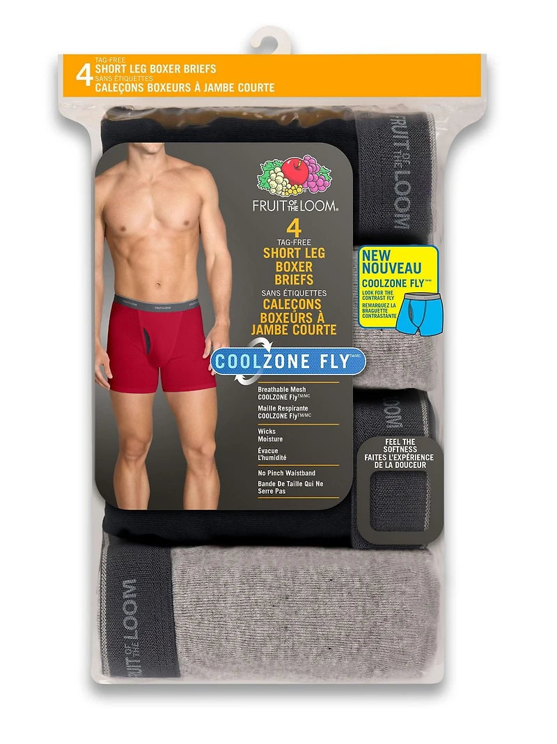 Fruit of the Loom Mens Trunk Briefs, 4-Pack