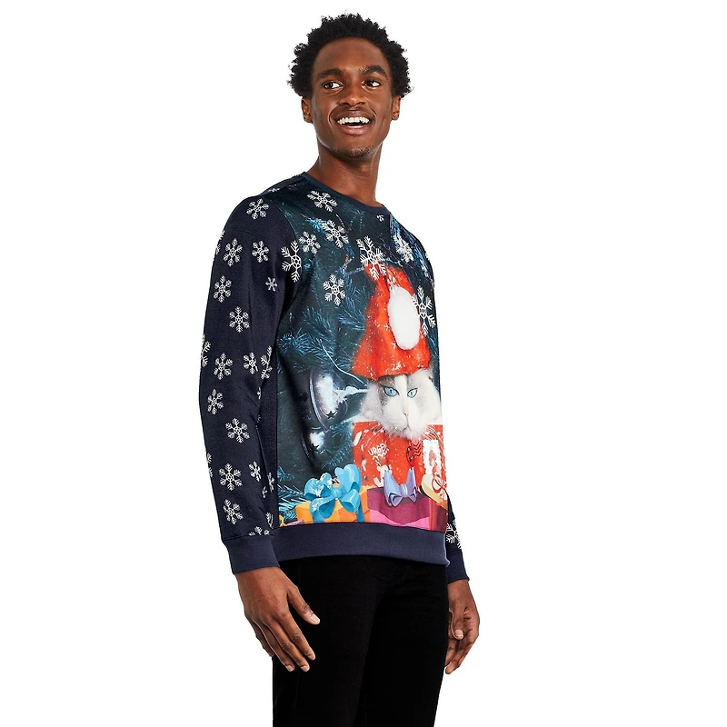 Coton ouaté de Noël avec encolure ronde George pour hommes