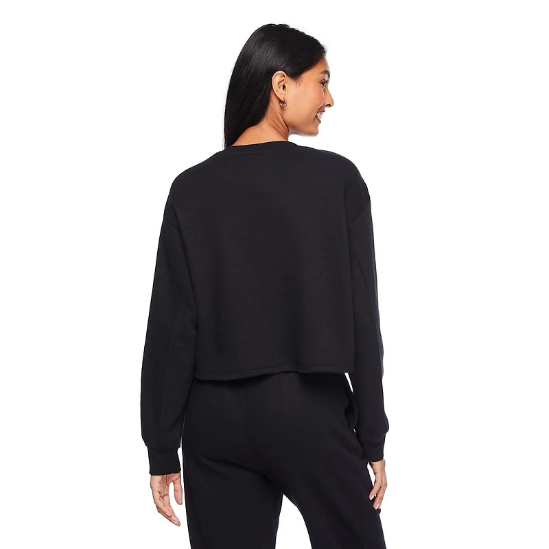 No Boundaries Women's Cropped Fleece Popover, Sizes XS-XXL