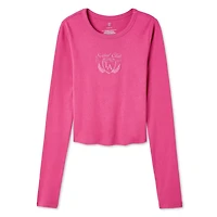 T-shirt bébé à manches longues No Boundaries pour femmes Tailles TP–TTG