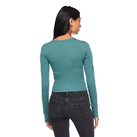 No Boundaries Women's Long Sleeve Baby Tee