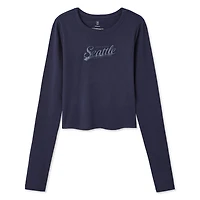 T-shirt bébé à manches longues No Boundaries pour femmes Tailles TP–TTG