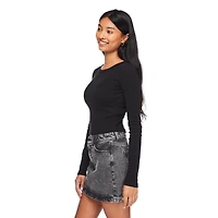 No Boundaries Women's Long Sleeve Baby Tee