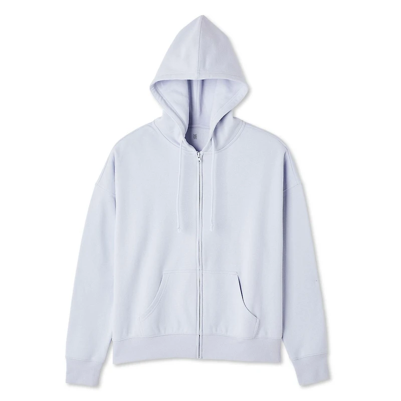 Haut à capuchon zippé en molleton surdimensionné No Boundaries pour femmes Tailles TTP-TTG