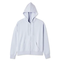 Haut à capuchon zippé en molleton surdimensionné No Boundaries pour femmes Tailles TTP-TTG