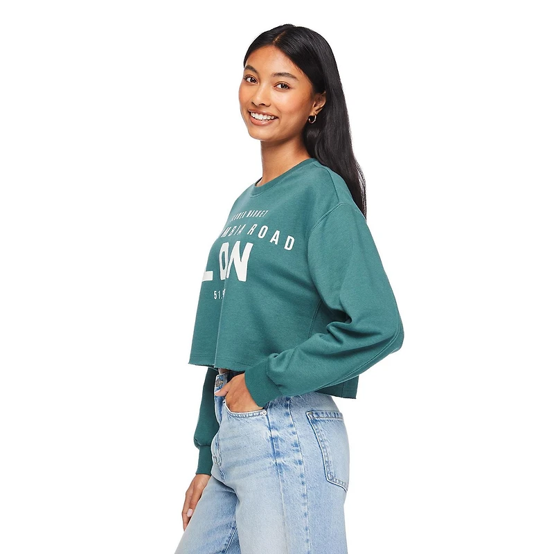 Chandail en molleton écourté No Boundaries pour femmes Tailles TP–TTG