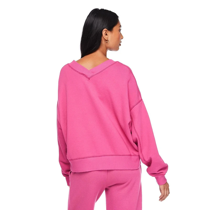 Chandail surdimensionné à encolure en V No Boundaries pour femmes Tailles TP–TTG