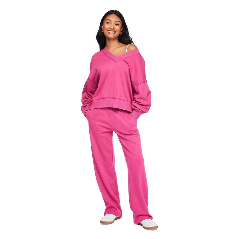 Chandail surdimensionné à encolure en V No Boundaries pour femmes Tailles TP–TTG