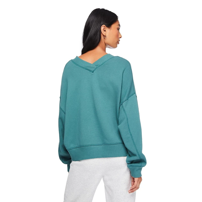 No Boundaries Women's Oversized V-Neckline Popover