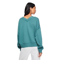 No Boundaries Women's Oversized V-Neckline Popover