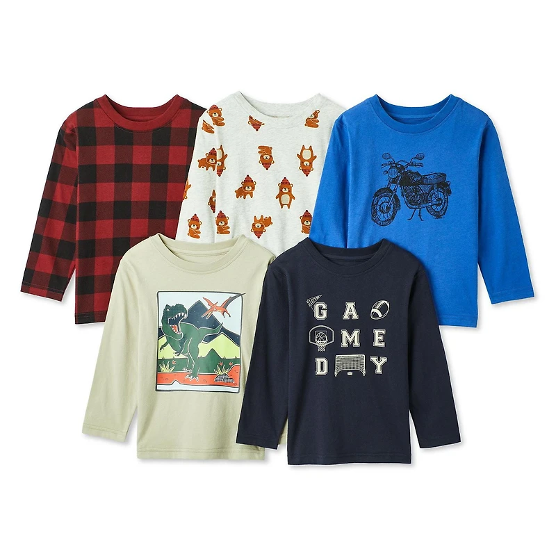 George Toddler Boys' Long Sleeve Tee 5-Pack