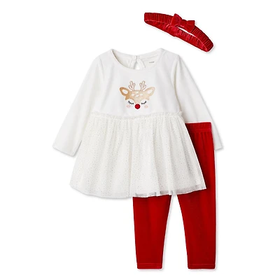 George Baby Girls' Holiday Tunic 3-Piece Set