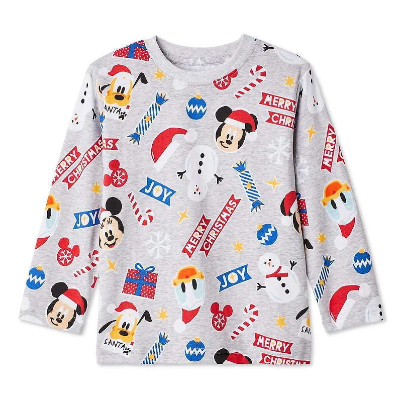 T-shirt des fêtes à manches longues Mickey Mouse Disney pour petits garçons