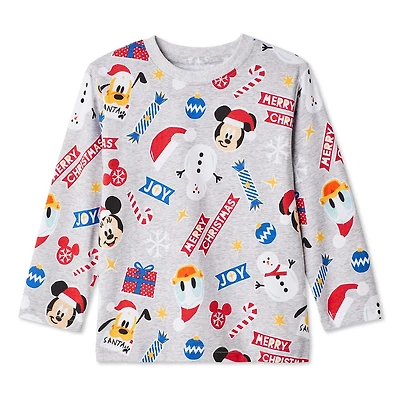T-shirt des fêtes à manches longues Mickey Mouse Disney pour petits garçons