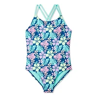 George Girls' Criss-Cross One Piece Swimsuit