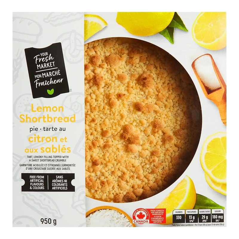 Tarte au citron et aux sablés Mon marché fraîcheur