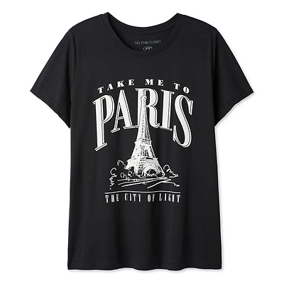 The Pink Closet Women's Plus Paris T-Shirt