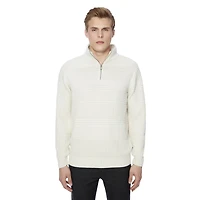 Chandail manches longues col montant zip 1/4 Dark Black