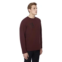 Dark Black Men's Long Sleeve Crew Neck