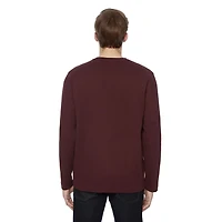 Dark Black Men's Long Sleeve Crew Neck
