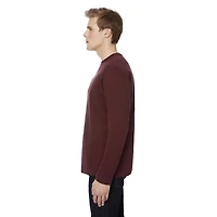 Dark Black Men's Long Sleeve Crew Neck