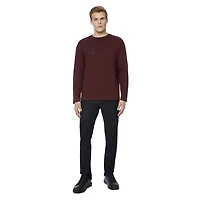 Dark Black Men's Long Sleeve Crew Neck