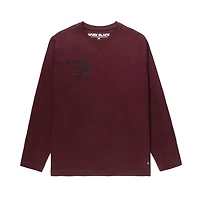 Dark Black Men's Long Sleeve Crew Neck