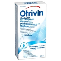 Otrivin Medicated w/Moisturizers Cold & Allergy Relief Nasal Decongestant, 20ml, 20ml Mist Spray
