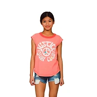 Justice Girls Peace Club Top with Scrunchie