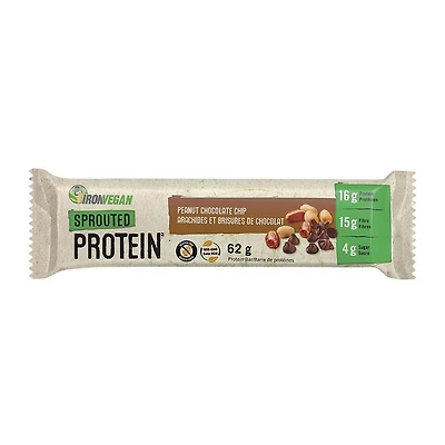 Iron Vegan Sprouted Protein Bars - Peanut Chocolate Chip Flavour