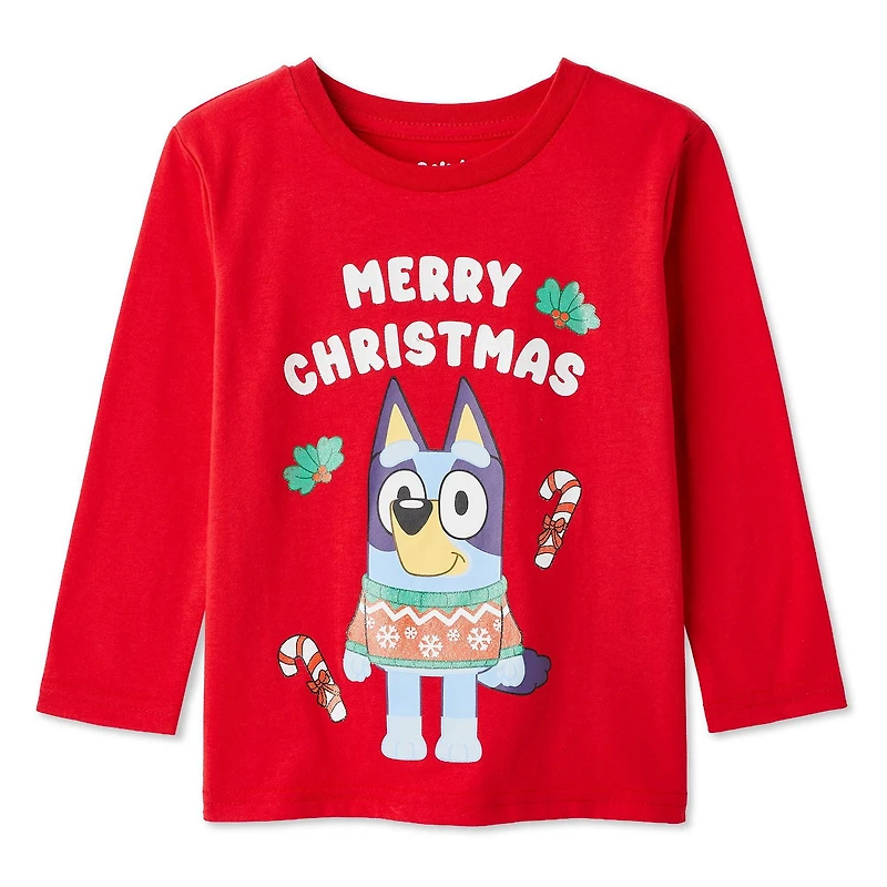 Bluey Toddler Girls' Long-Sleeve Holiday T-Shirt