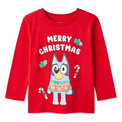 Bluey Toddler Girls' Long-Sleeve Holiday T-Shirt