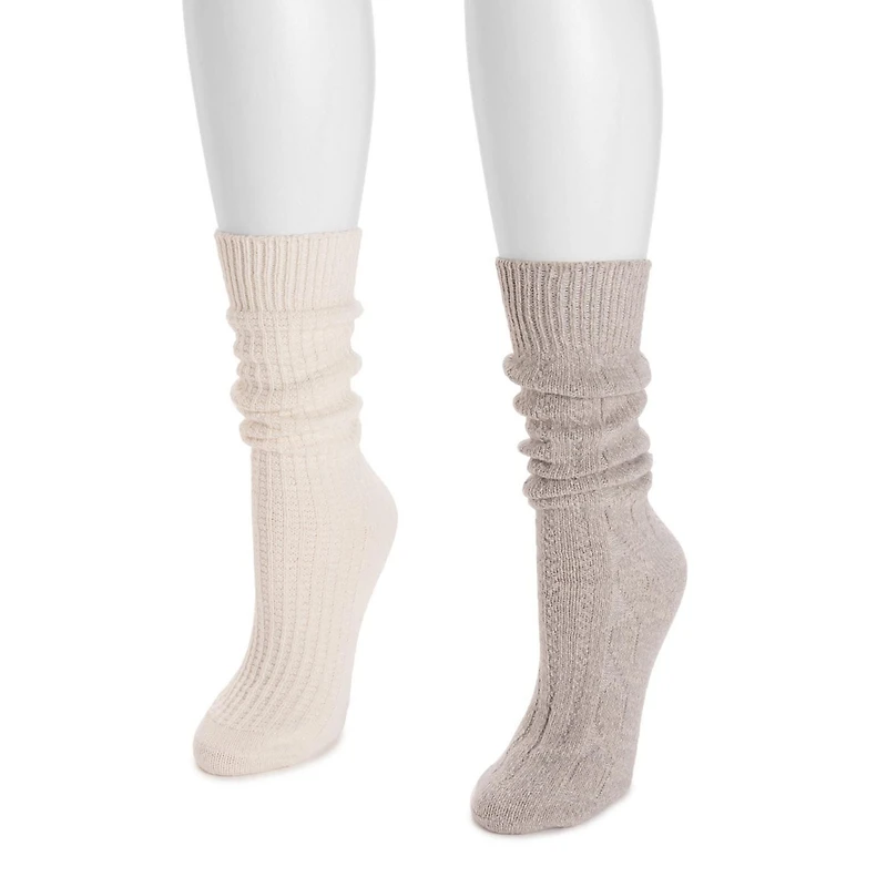 Muk Luks Women's 11" Tall Boot Sock 2 Pair