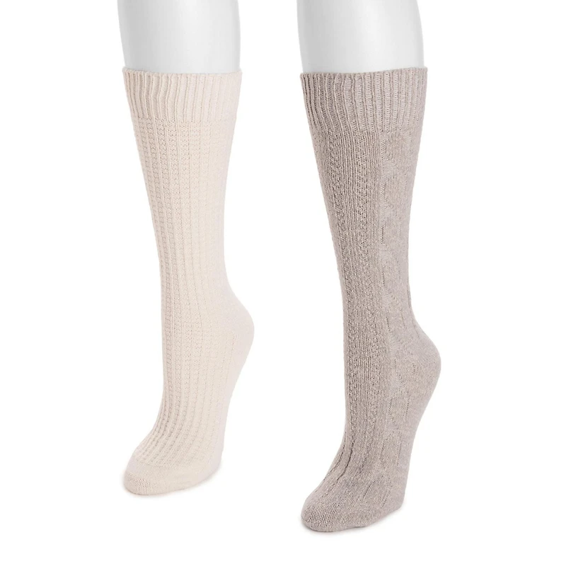Muk Luks Women's 11" Tall Boot Sock 2 Pair