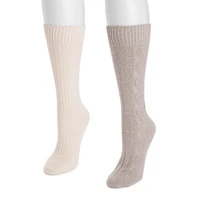 Muk Luks Women's 11" Tall Boot Sock 2 Pair