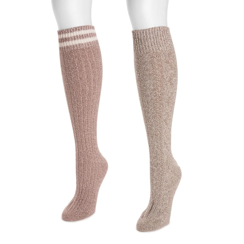 Muk Luks Women's Knee High Socks 2 Pair