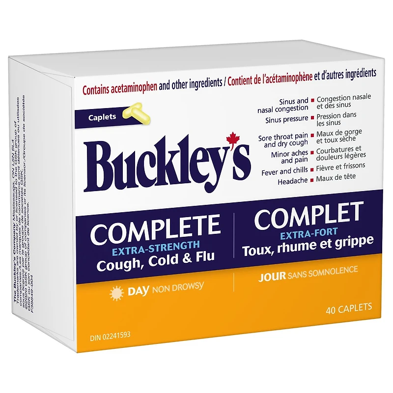 Buckley’s Complete Extra Strength Cough, Cold & Flu – Daytime – 40 Caplets