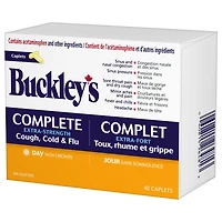 Buckley Complet extra-fort Toux, rhume et grippe – Jour – 40 Caplets