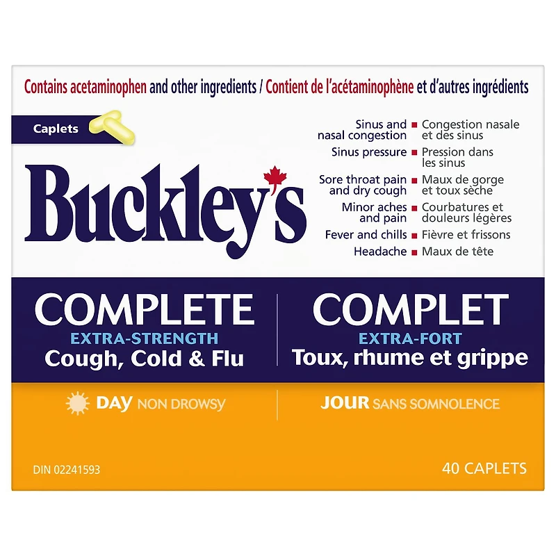Buckley’s Complete Extra Strength Cough, Cold & Flu – Daytime – 40 Caplets