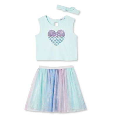 Ensemble 3 pièces avec tutu et paillettes George pour filles