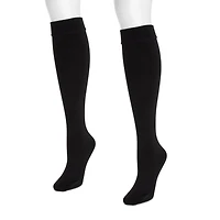 Muk Luks Women's Fleece Lined Knee High Tights 2 Pair