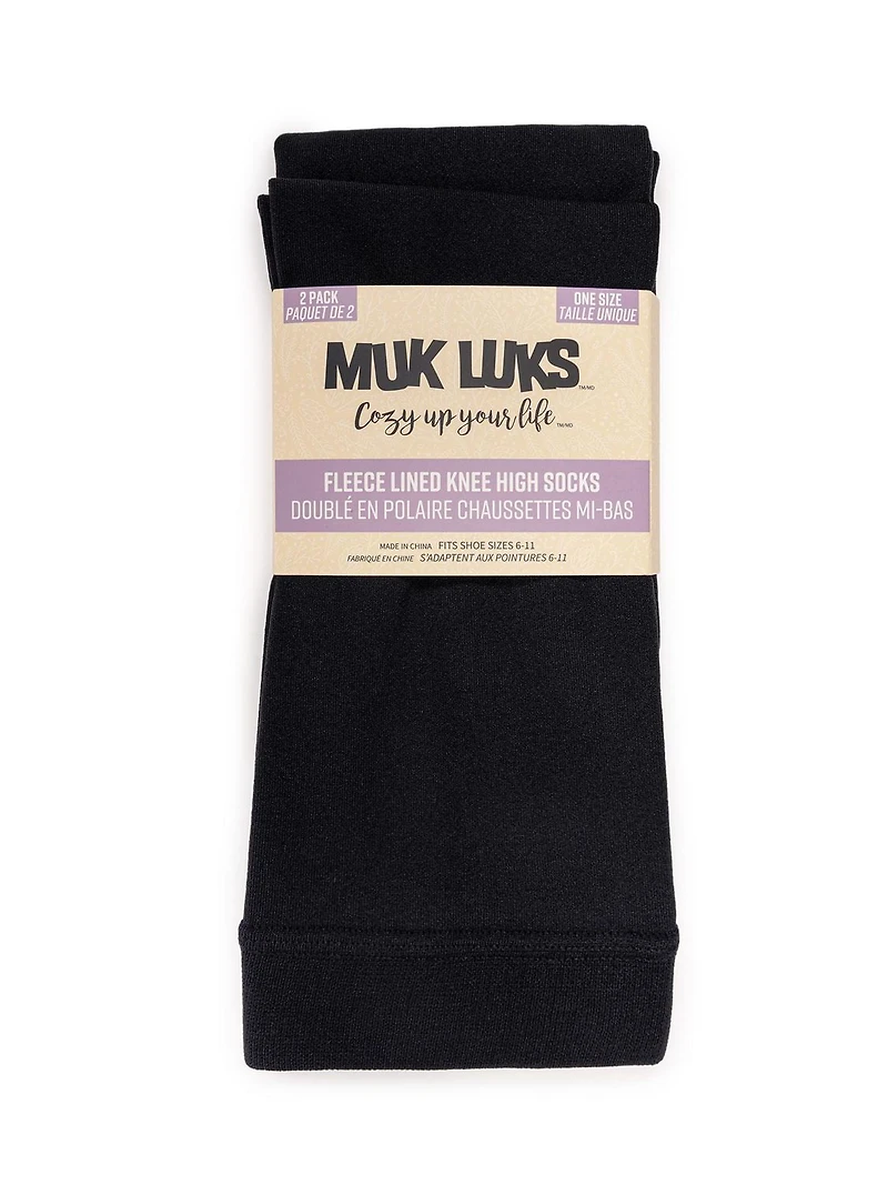 Collants hauts doublés en polaire Muk Luks pour femmes, 2 paires