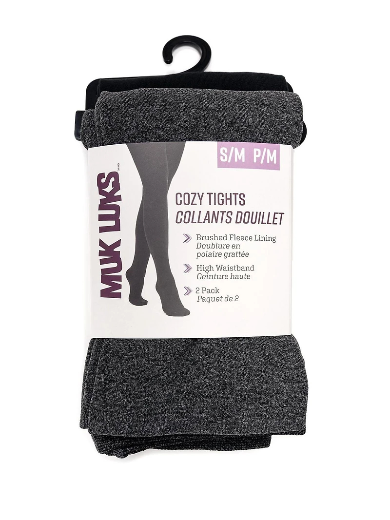 Muk Luks Women's Fleece Lined Tights 2 Pair