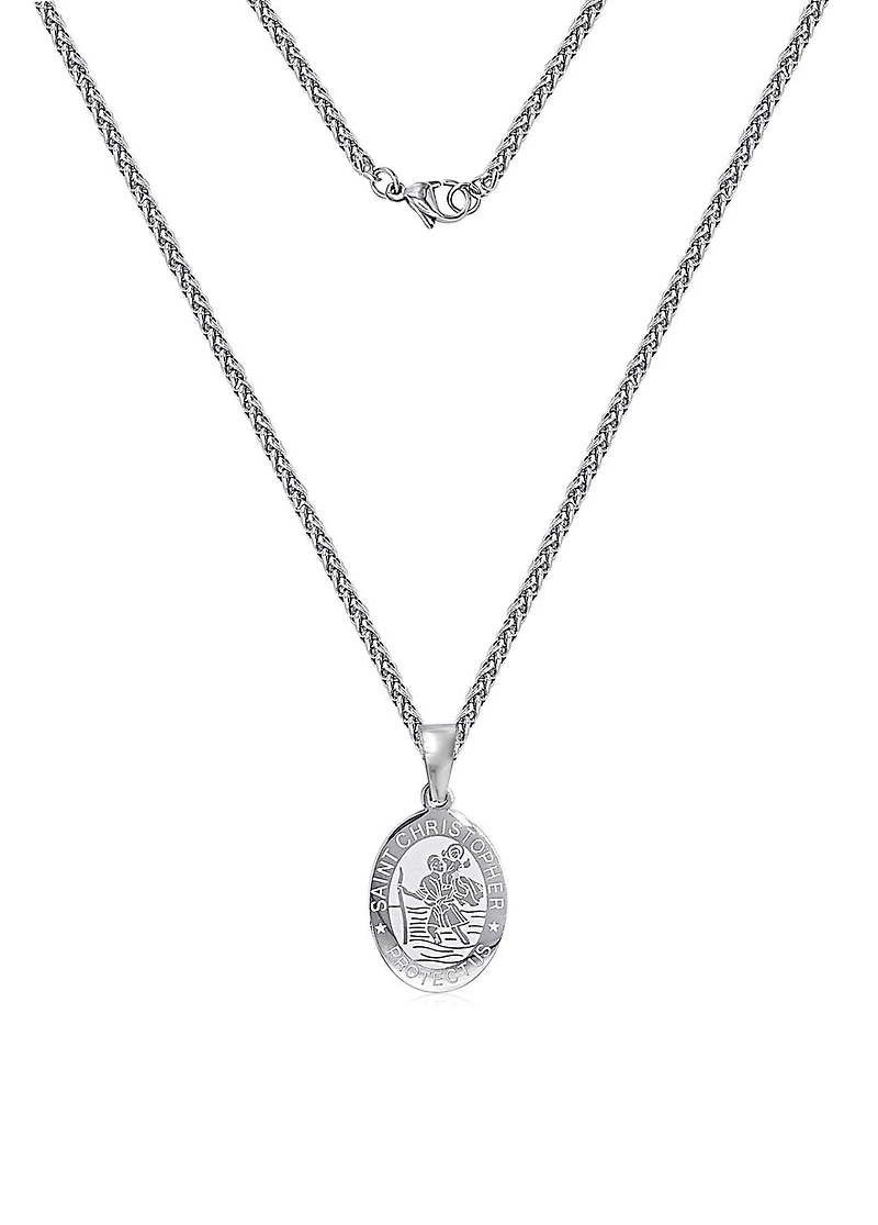 Designs pour Lui Acier Inoxydable St Christopher médaillon avec chaîne