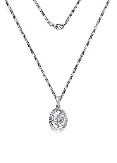 Designs pour Lui Acier Inoxydable St Christopher médaillon avec chaîne
