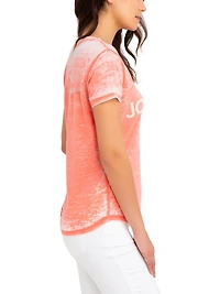 T-shirt à encolure en V pour femmes Jordache