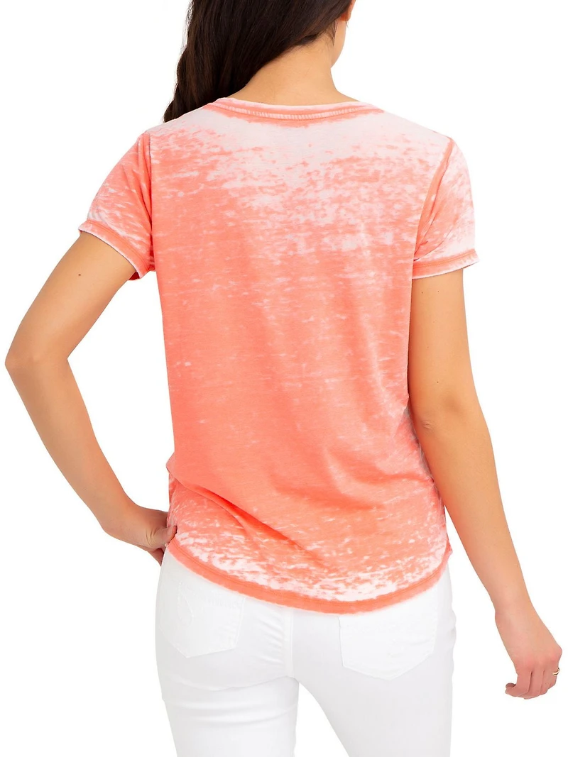 T-shirt à encolure en V pour femmes Jordache