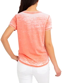 T-shirt à encolure en V pour femmes Jordache