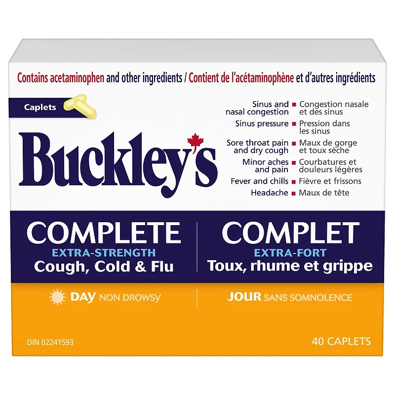 Buckley’s Complete Extra Strength Cough, Cold & Flu – Daytime – 40 Caplets
