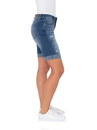 Jordache Femmes Bermuda Slim Roulé Ourlet